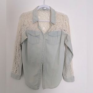 Lace jean jacket